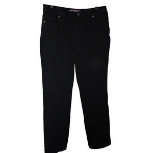Gloria Vanderbilt Amanda Black Straight-Leg Jeans Size 12 Short Cotton Blend